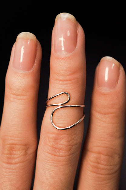 Asymmetrical Cuff Ring, Sterling Silver