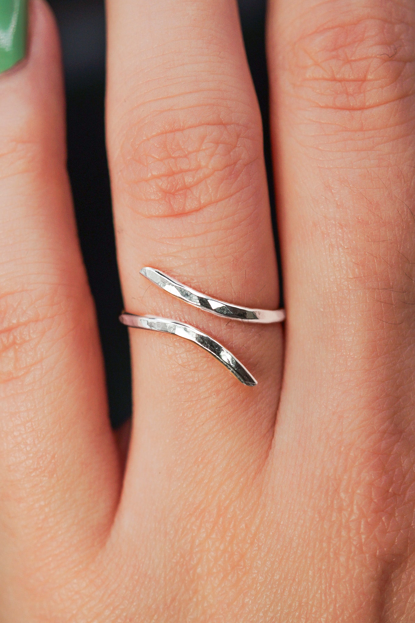 Open Curve Ring, Sterling Silver