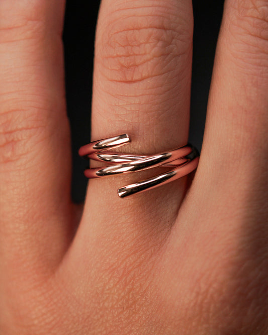 Open Spiral Ring, 14K Rose Gold Fill