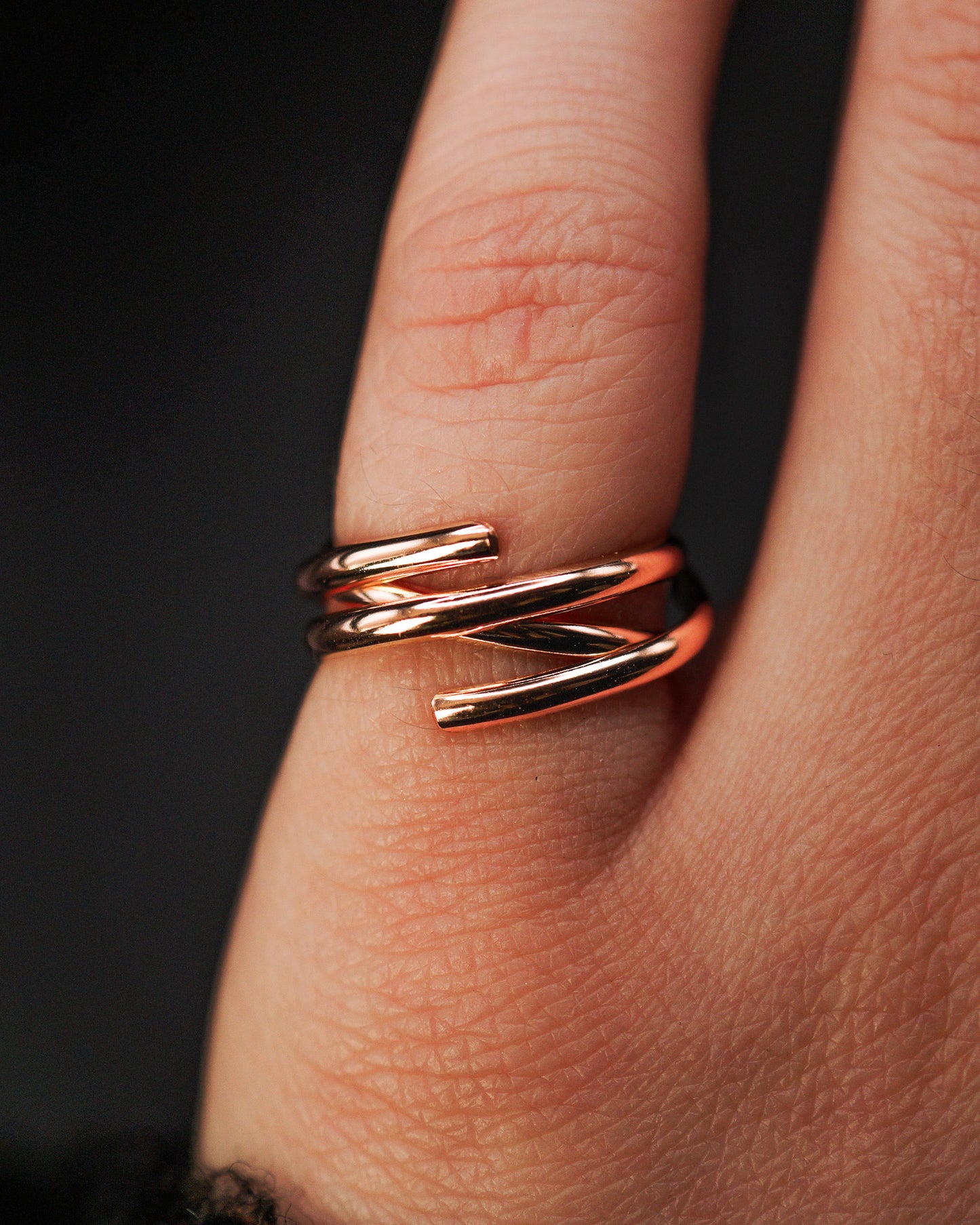 Open Spiral Ring, 14K Rose Gold Fill