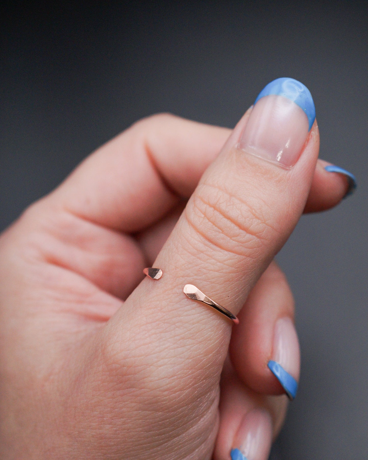 Open Stacker Ring, Solid 14K Rose Gold