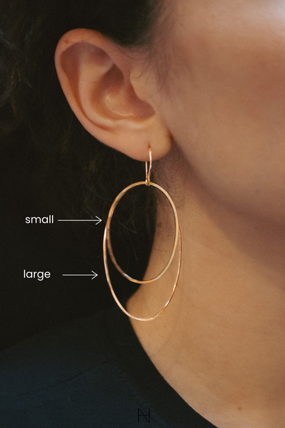 Oval Hoop Earrings, Gold Fill, Rose Gold Fill, or Sterling Silver