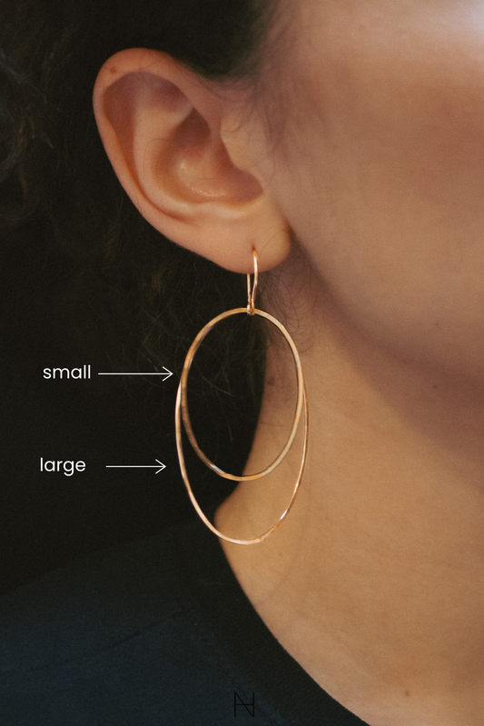 Oval Hoop Earrings, Gold Fill, Rose Gold Fill, or Sterling Silver