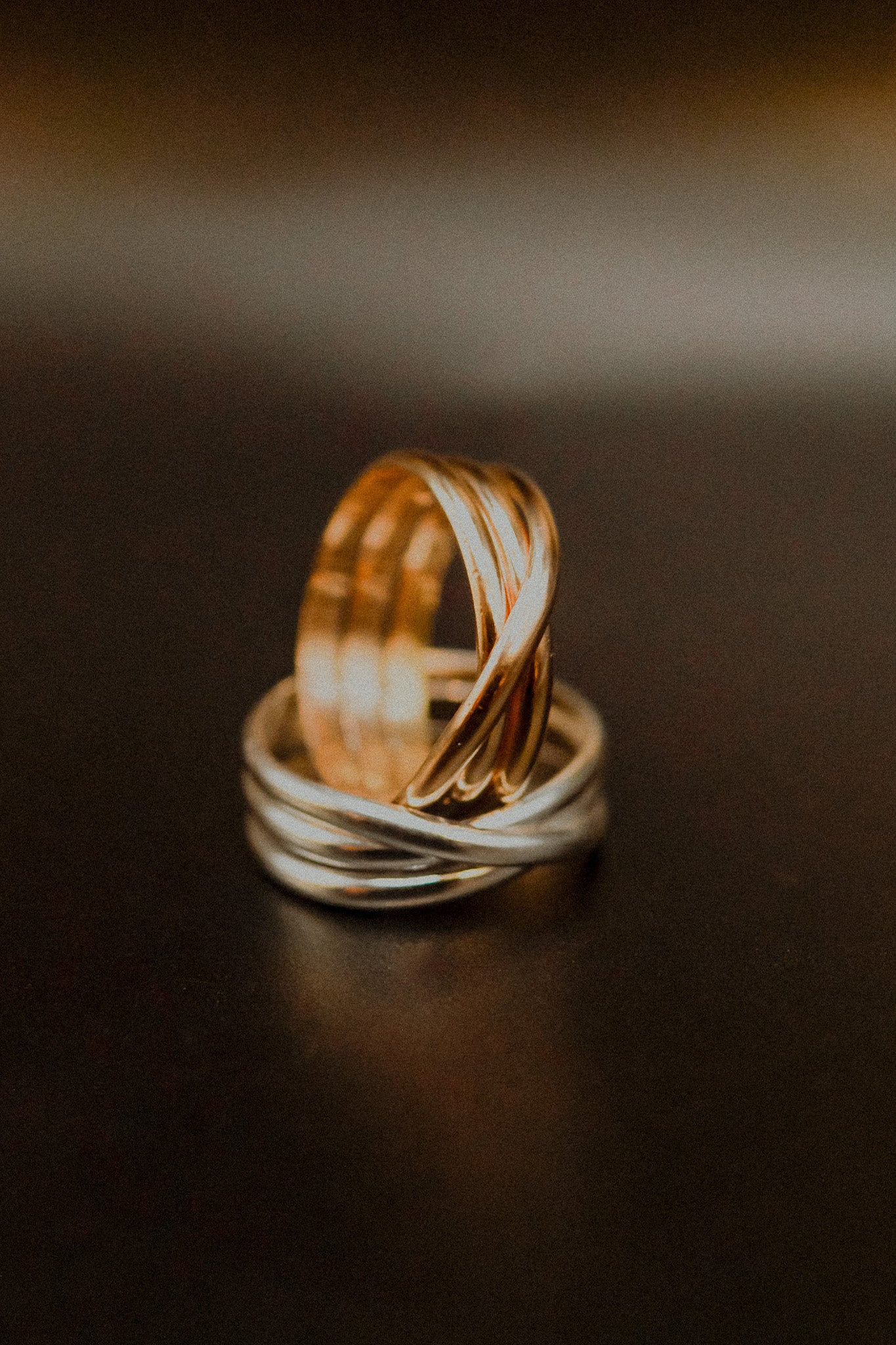 Overlap Ring, Solid 14K Gold