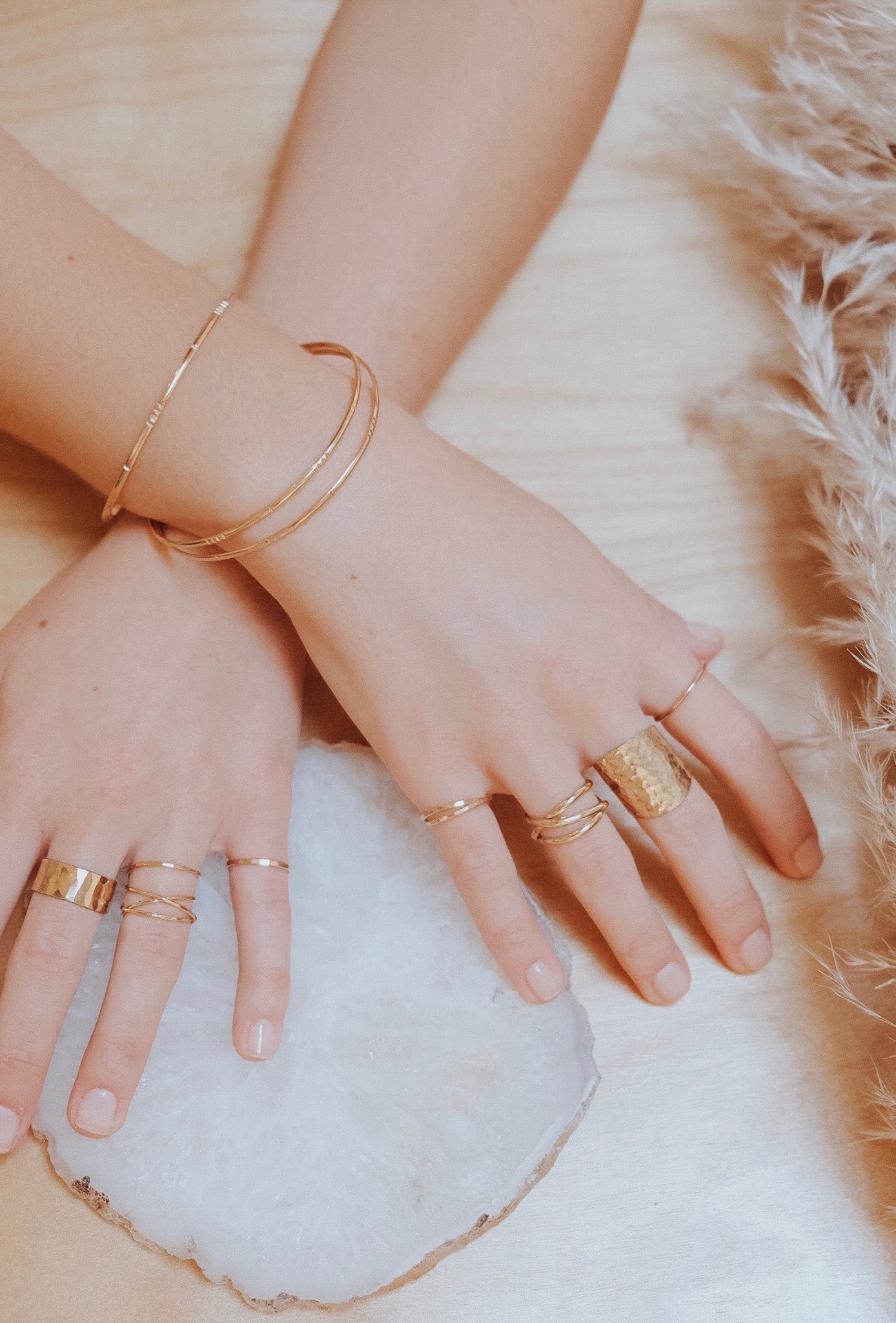 Lined Bangle Bracelet, Gold Fill, Rose Gold Fill, or Sterling Silver