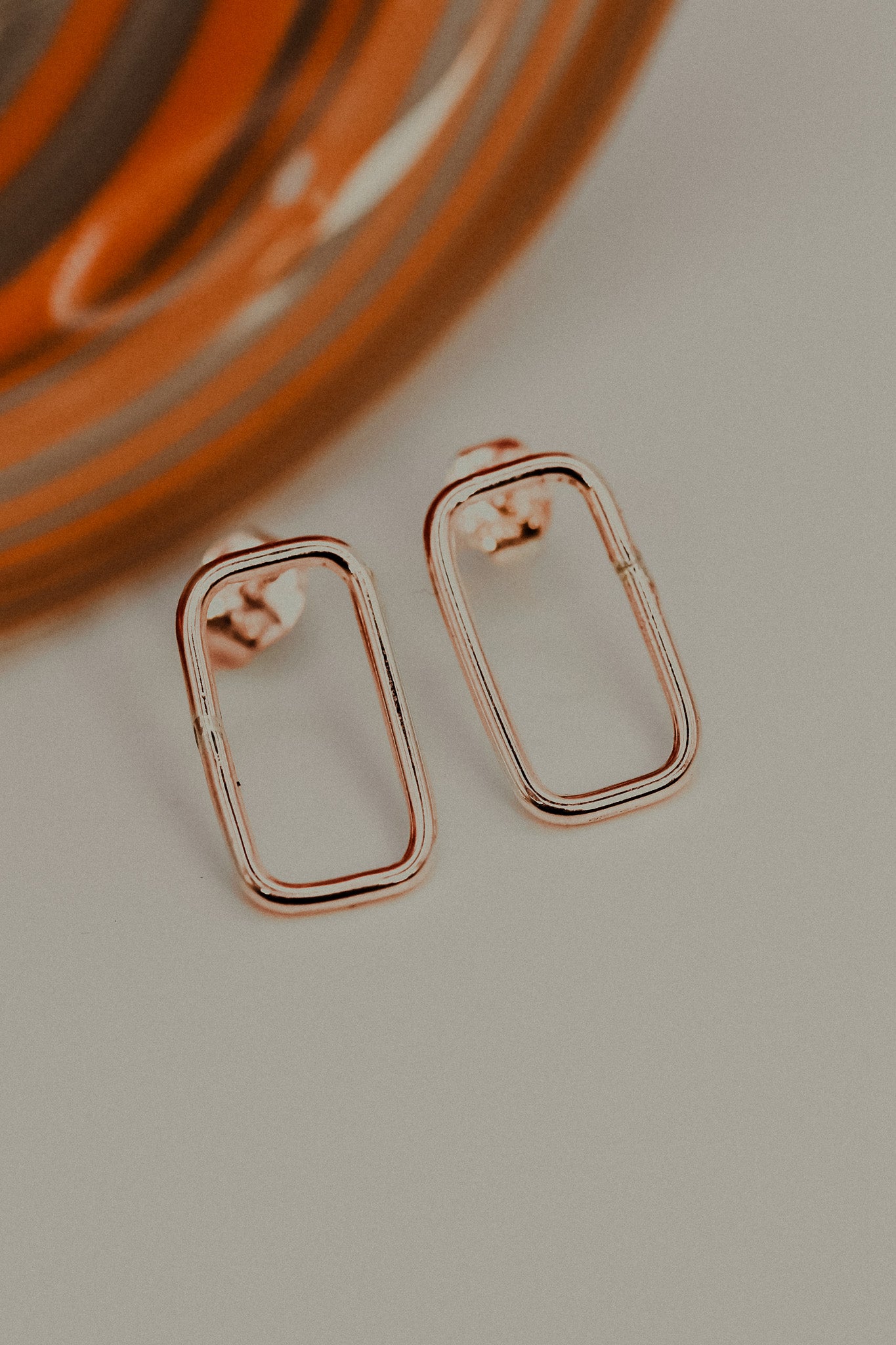 Rectangle Stud Earrings, Gold Fill, Rose Gold Fill, or Sterling Silver