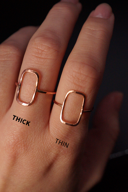 Rectangle Ring, 14K Rose Gold Fill