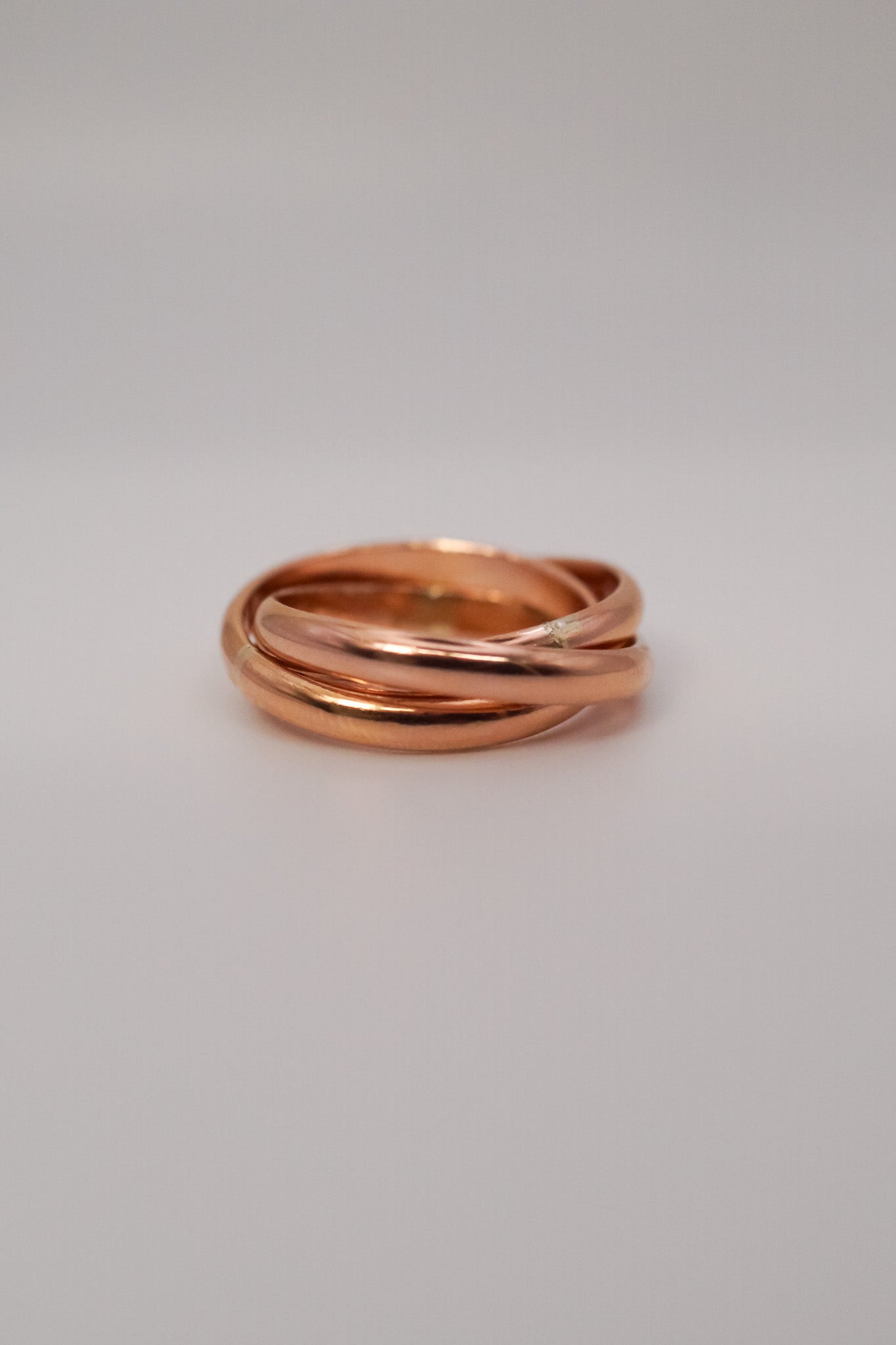 Chunky Interlocking Ring, 14K Rose Gold Fill