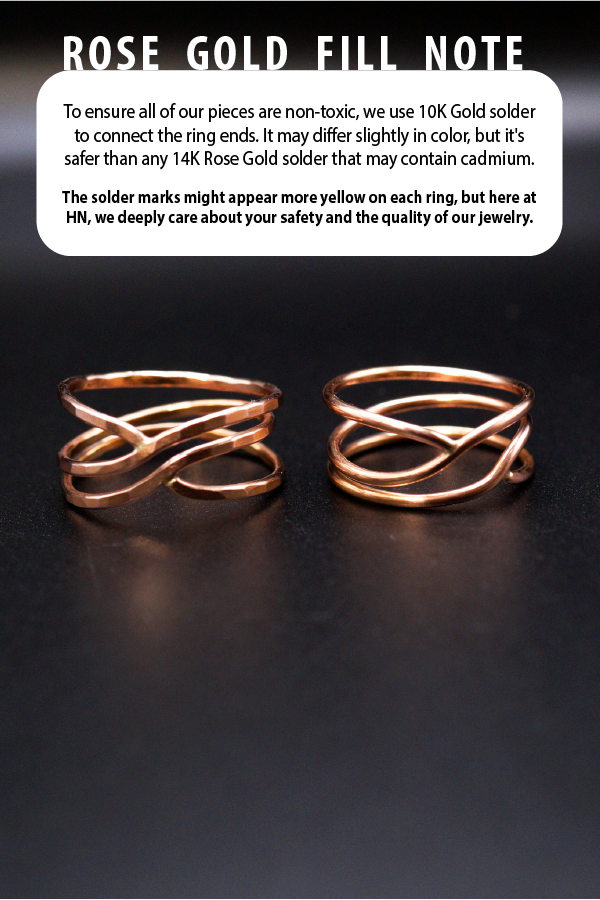 Small Curved Wraparound Ring, 14K Rose Gold Fill