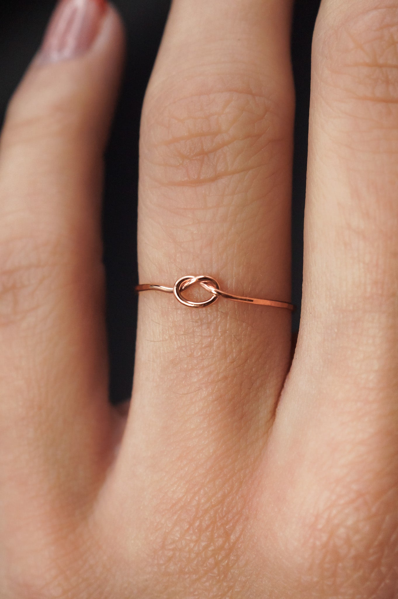 Open Knot Ring, 14K Rose Gold Fill 2.5 / Thin / 14K Rose Gold Fill