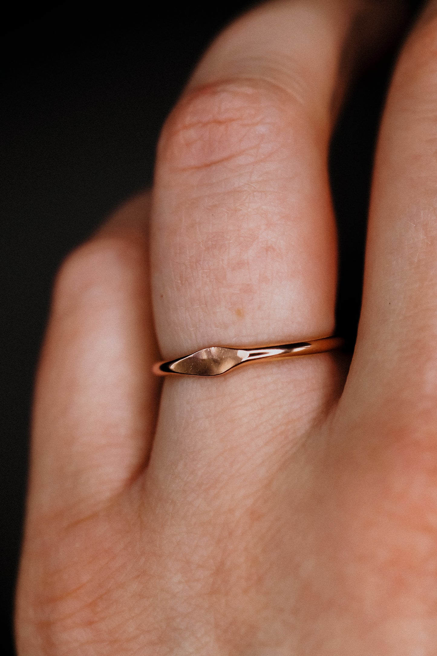 Signet Ring, 14K Rose Gold Fill