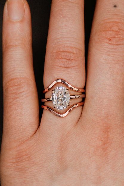 Teardrop Set of 2 Stacking Rings in Gold, Rose Gold or Silver
