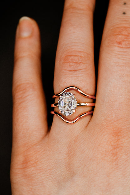 Teardrop Set of 2 Stacking Rings in Gold, Rose Gold or Silver