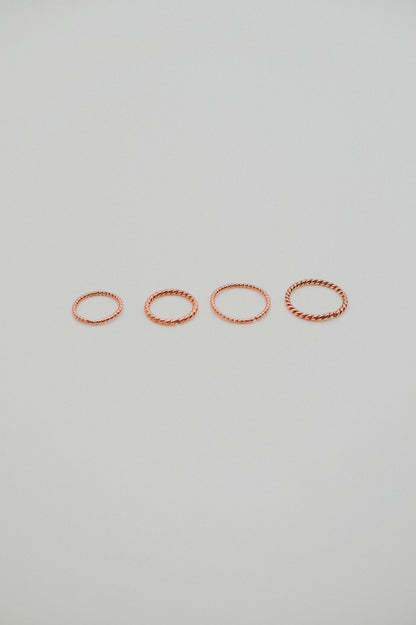 Twist Huggie Hoop Earring in Solid 14K Rose Gold