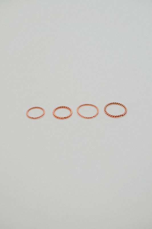 Twist Huggie Hoop Earring in Solid 14K Rose Gold