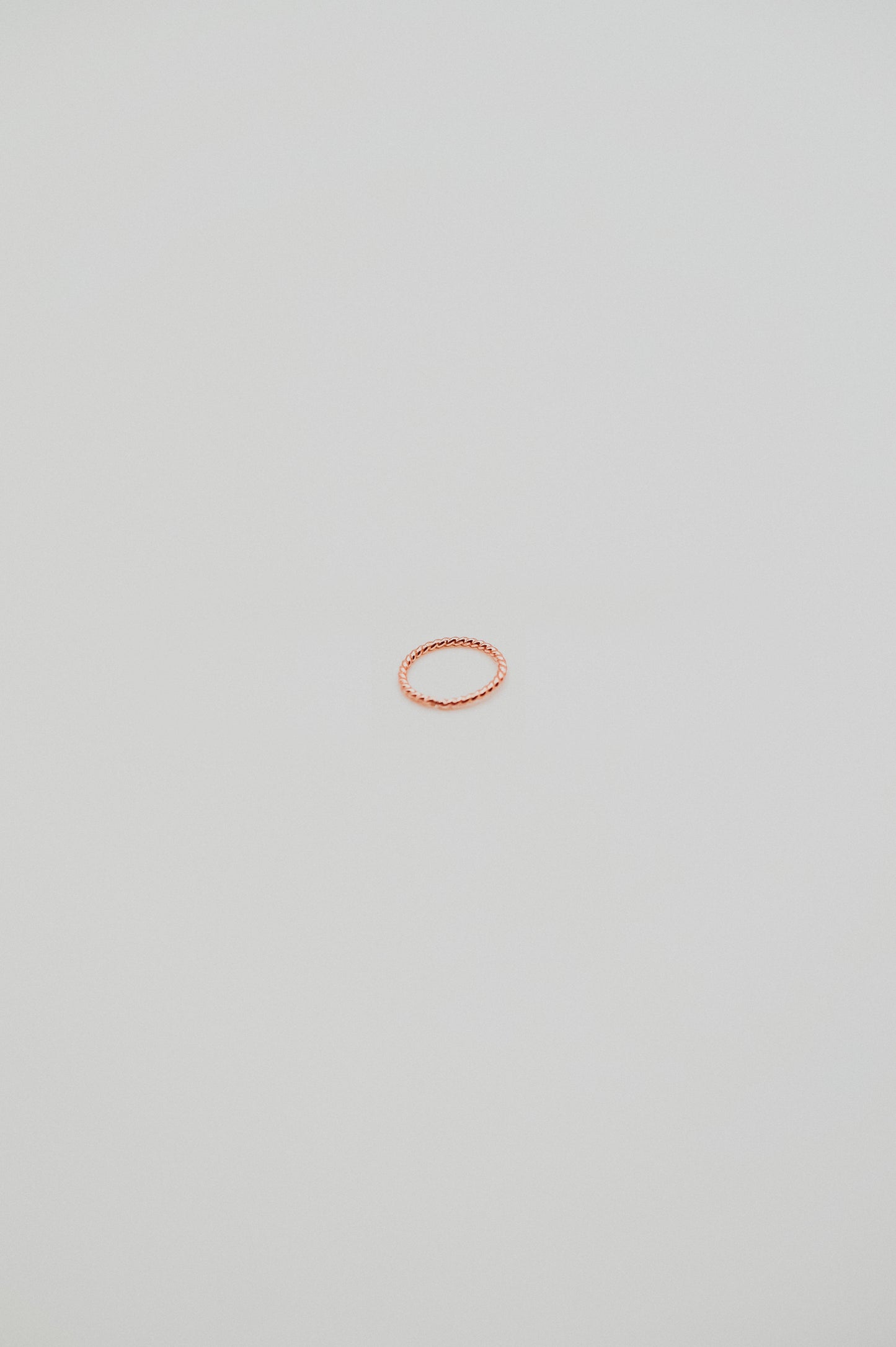 Twist Huggie Hoop Earring in Solid 14K Rose Gold
