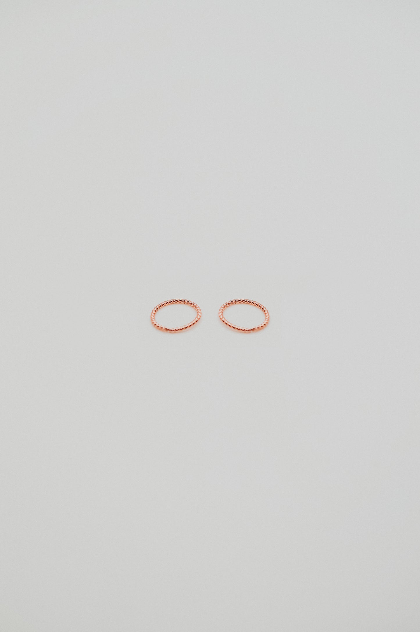 Twist Huggie Hoop Earring in Solid 14K Rose Gold