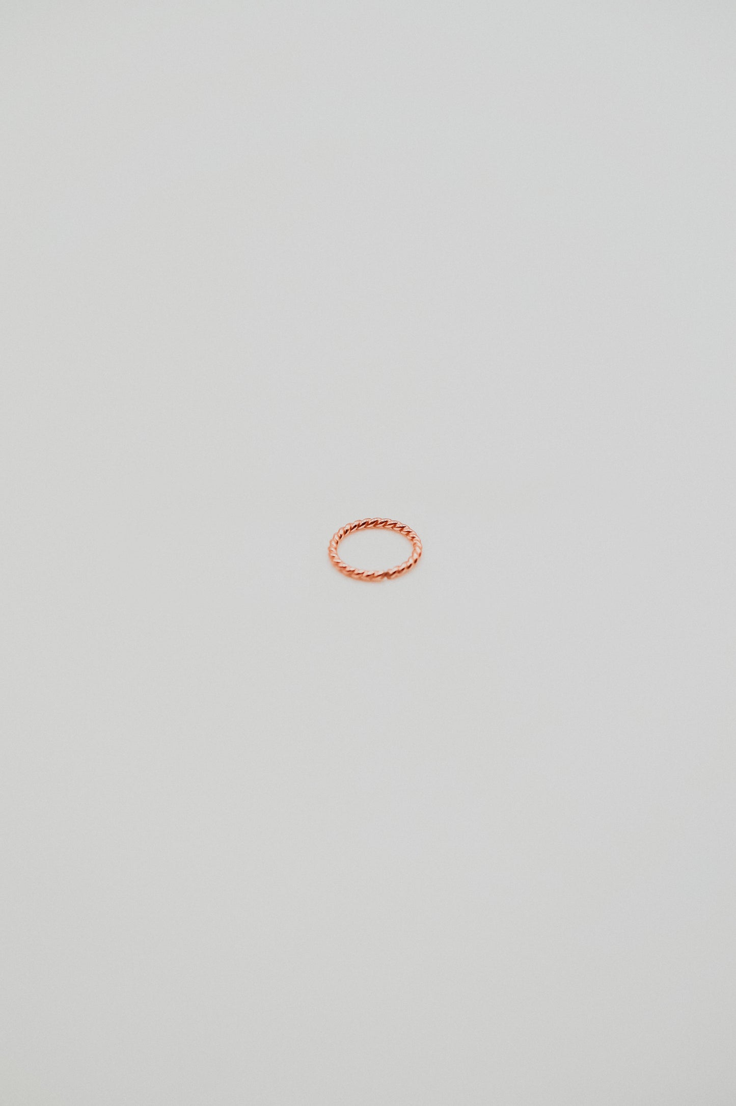 Twist Huggie Hoop Earring in Solid 14K Rose Gold