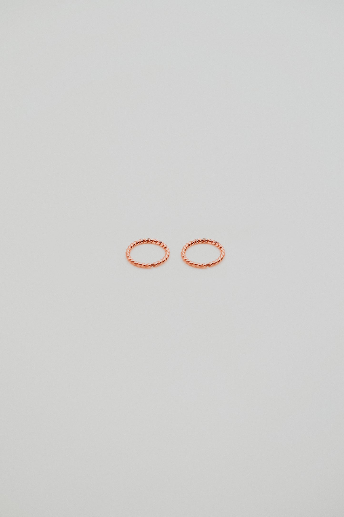Twist Huggie Hoop Earring in Solid 14K Rose Gold