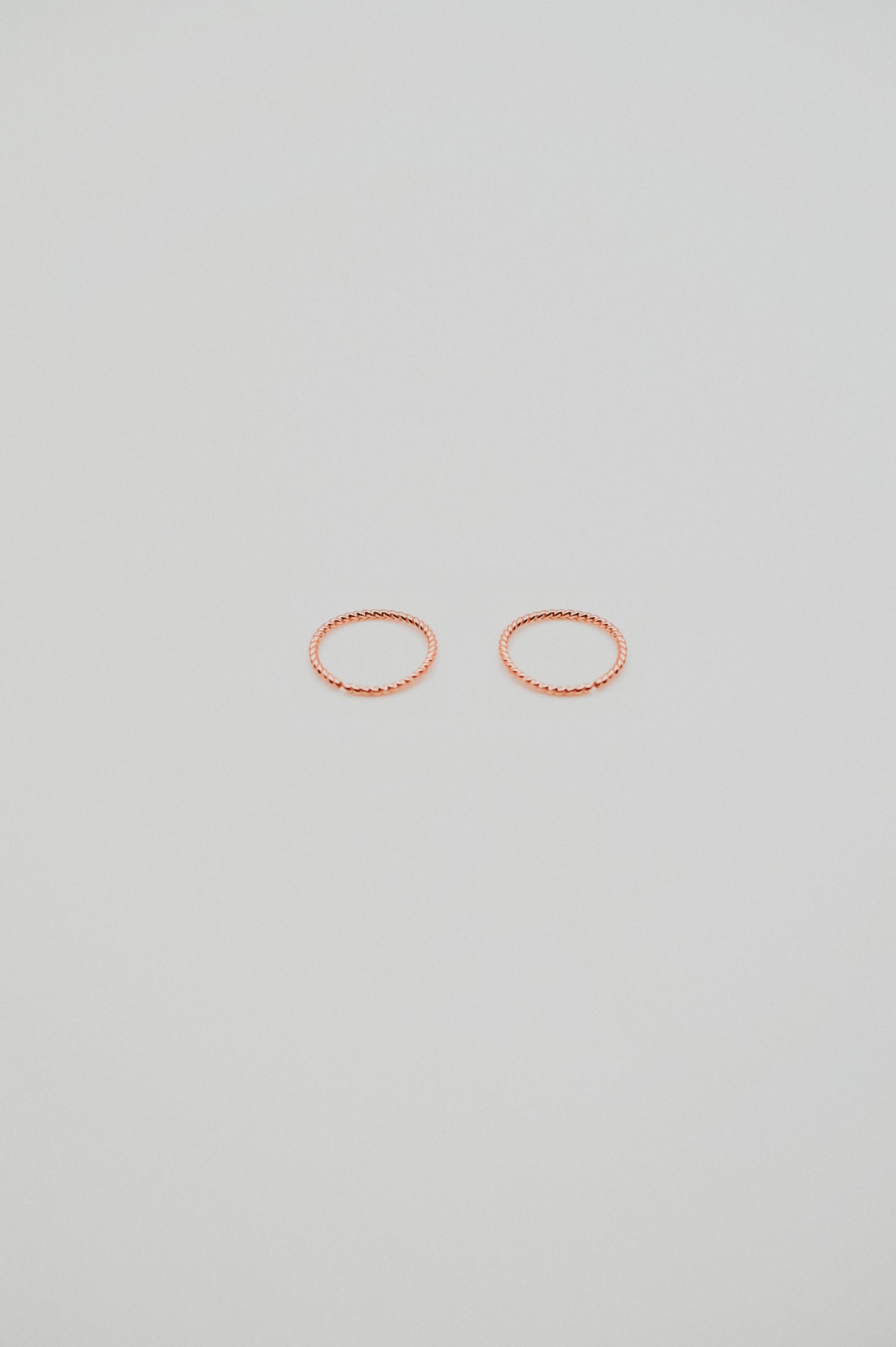 Twist Huggie Hoop Earring in Solid 14K Rose Gold