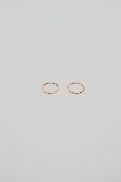 Twist Huggie Hoop Earring in Solid 14K Rose Gold