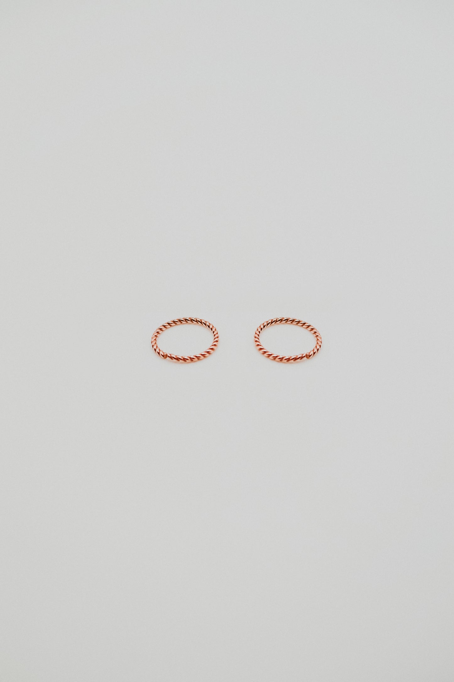 Twist Huggie Hoop Earring in Solid 14K Rose Gold
