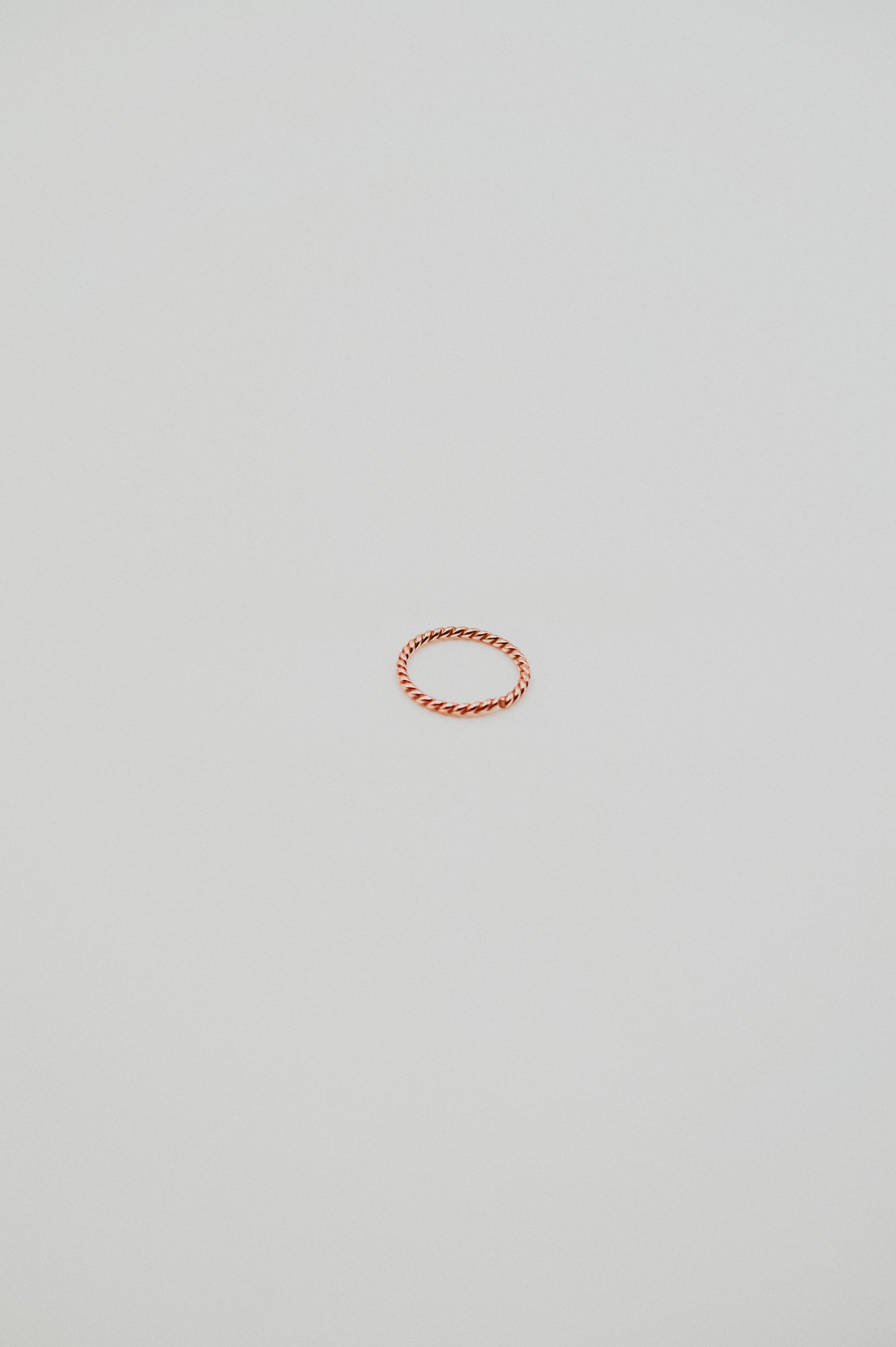 Twist Huggie Hoop Earring in Solid 14K Rose Gold