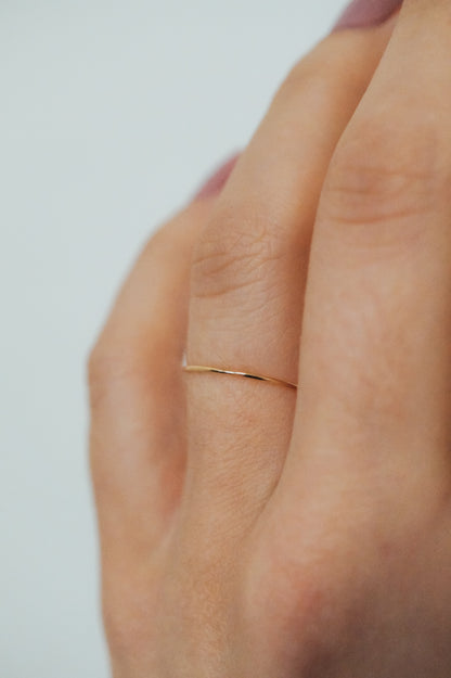 Smooth Ultra Thin Ring, Solid 14K Gold