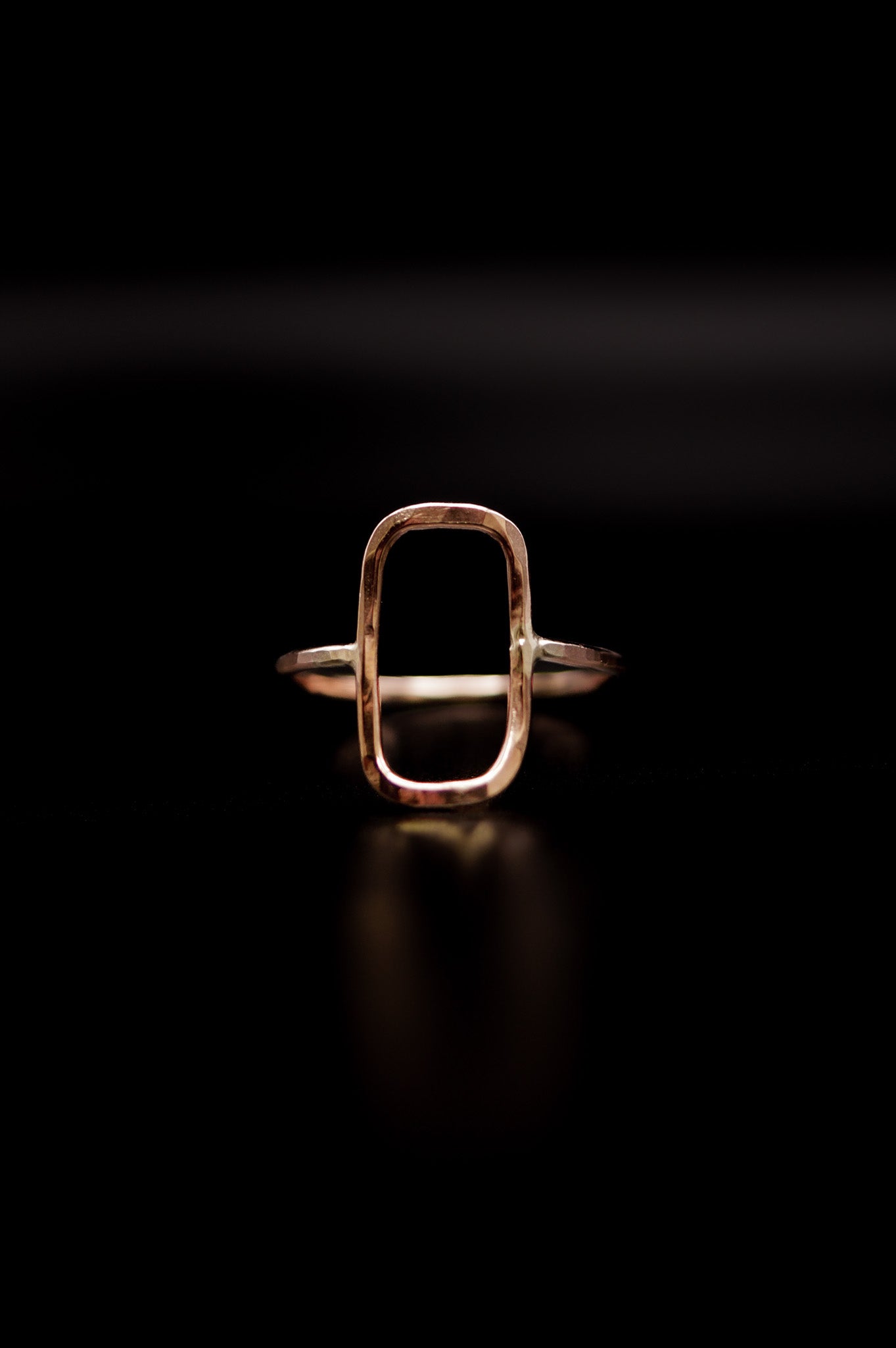 Rectangle Ring, 14K Rose Gold Fill