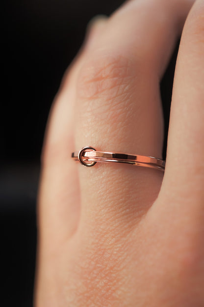 Link Ring, Solid 14K Rose Gold