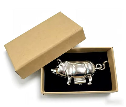 Metal Pig Tape Measure Keychain