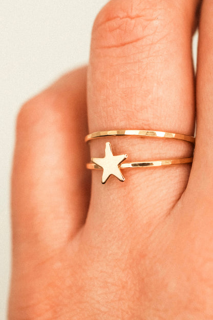 Star Set of 2 Stacking Rings, 14K Gold Fill