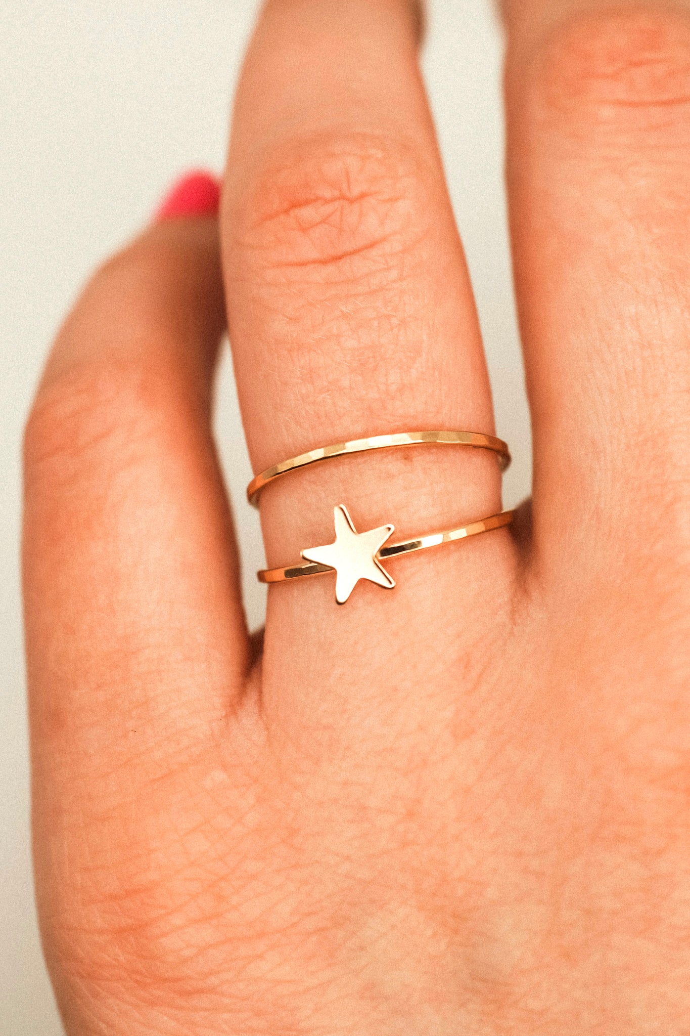 Star Set of 2 Stacking Rings, 14K Gold Fill