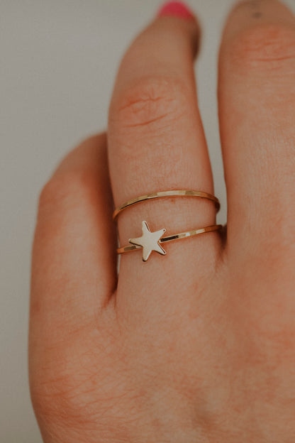 Star Set of 2 Stacking Rings, 14K Gold Fill