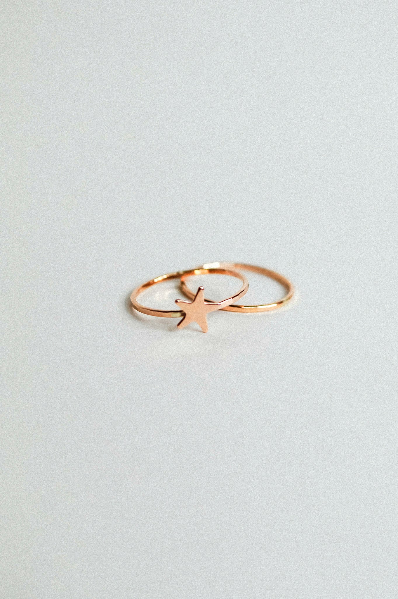 Star Set of 2 Stacking Rings, 14K Rose Gold Fill