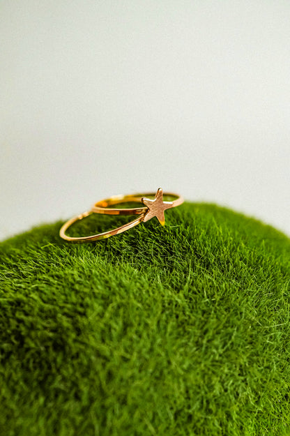 Star Set of 2 Stacking Rings, 14K Rose Gold Fill