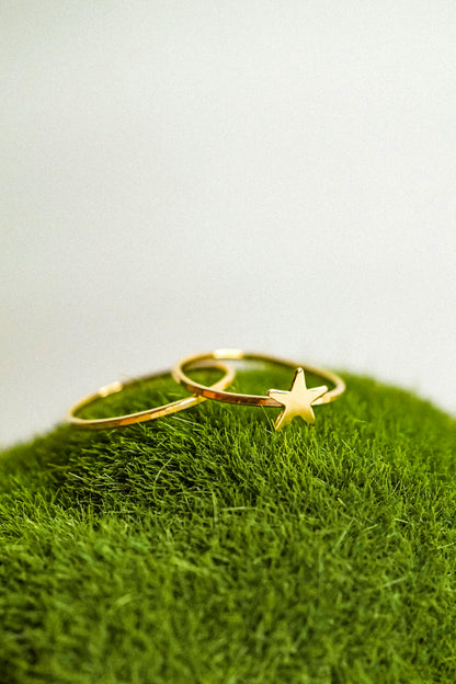 Star Set of 2 Stacking Rings, 14K Gold Fill