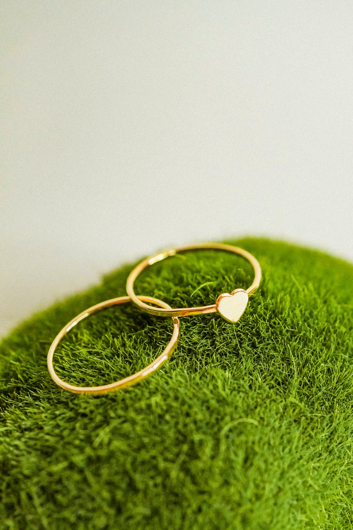 Heart Set of 2 Stacking Rings, 14K Gold Fill