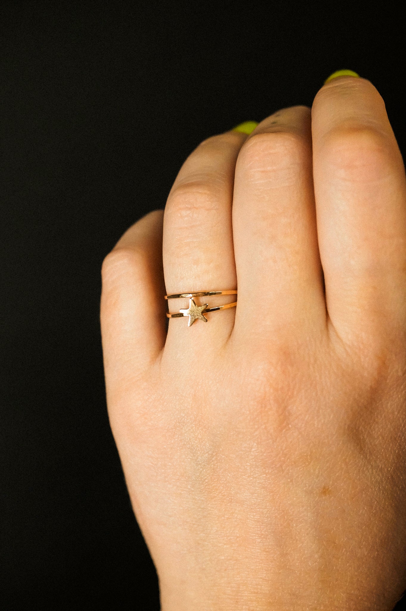 Star Set of 2 Stacking Rings, 14K Gold Fill