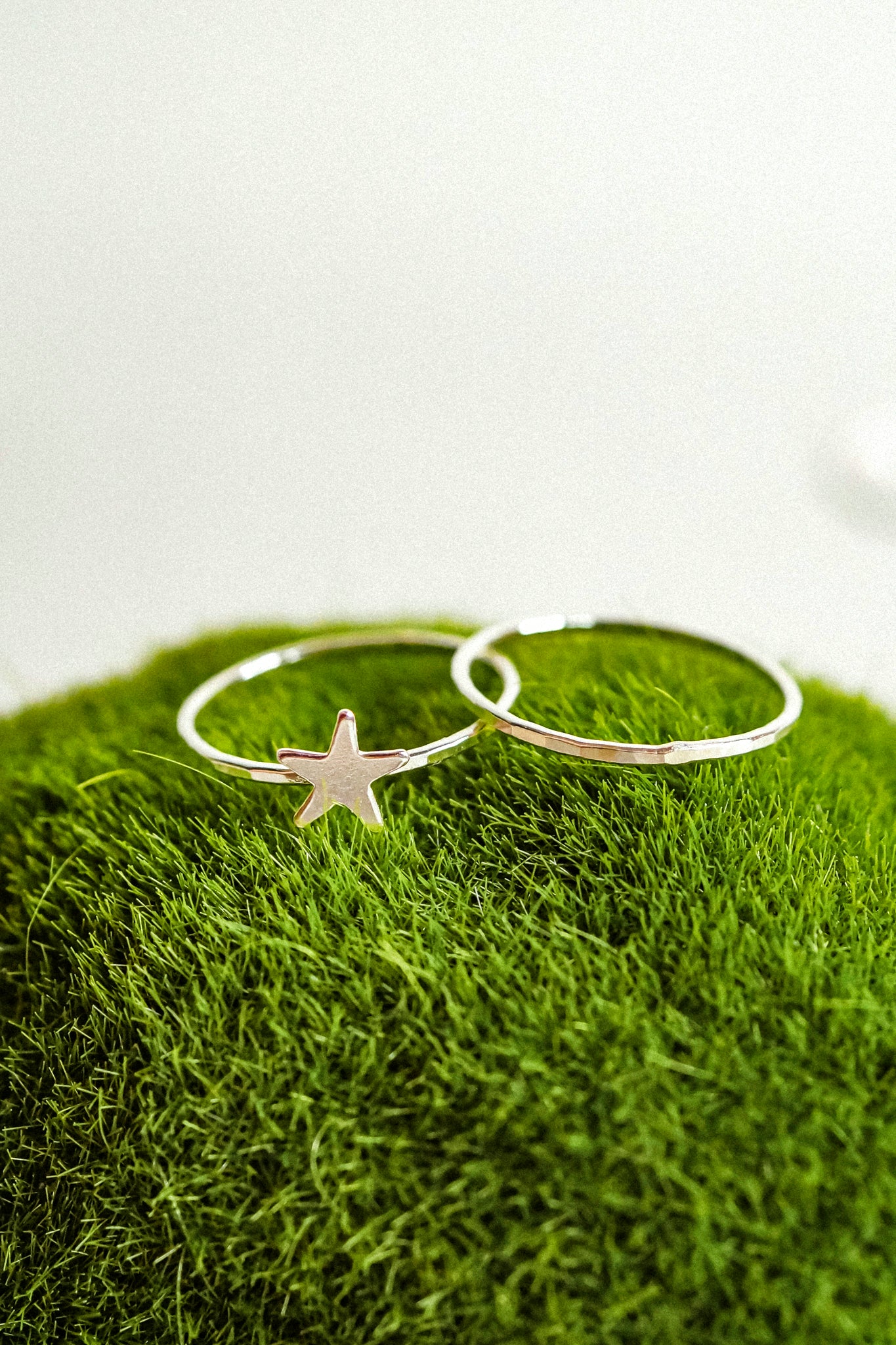 Star Set of 2 Stacking Rings, Sterling Silver