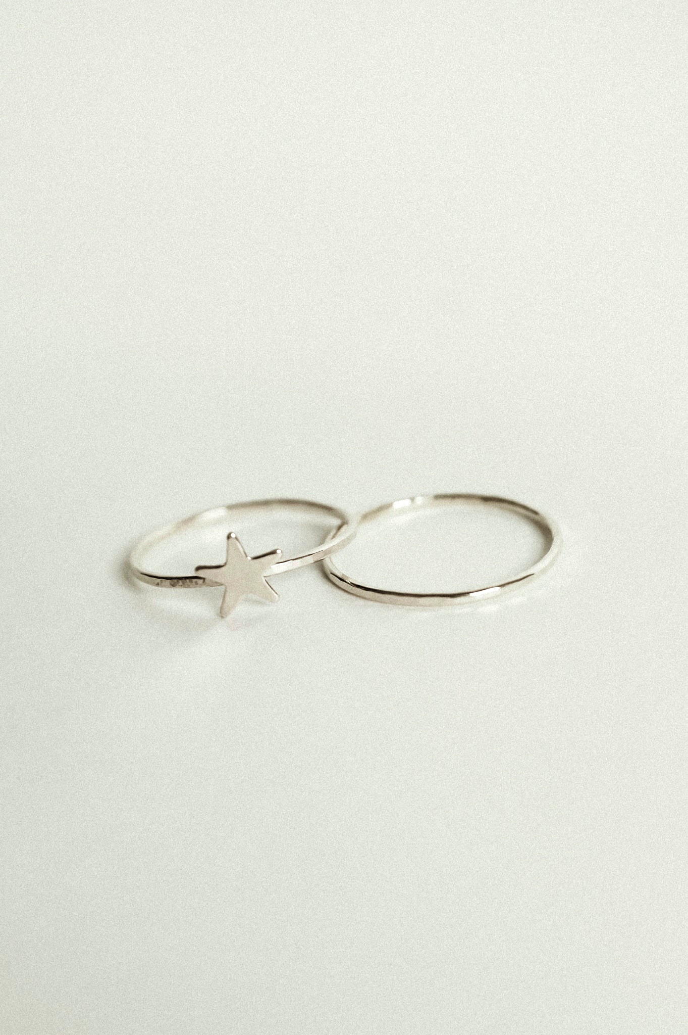 Star Set of 2 Stacking Rings, Sterling Silver