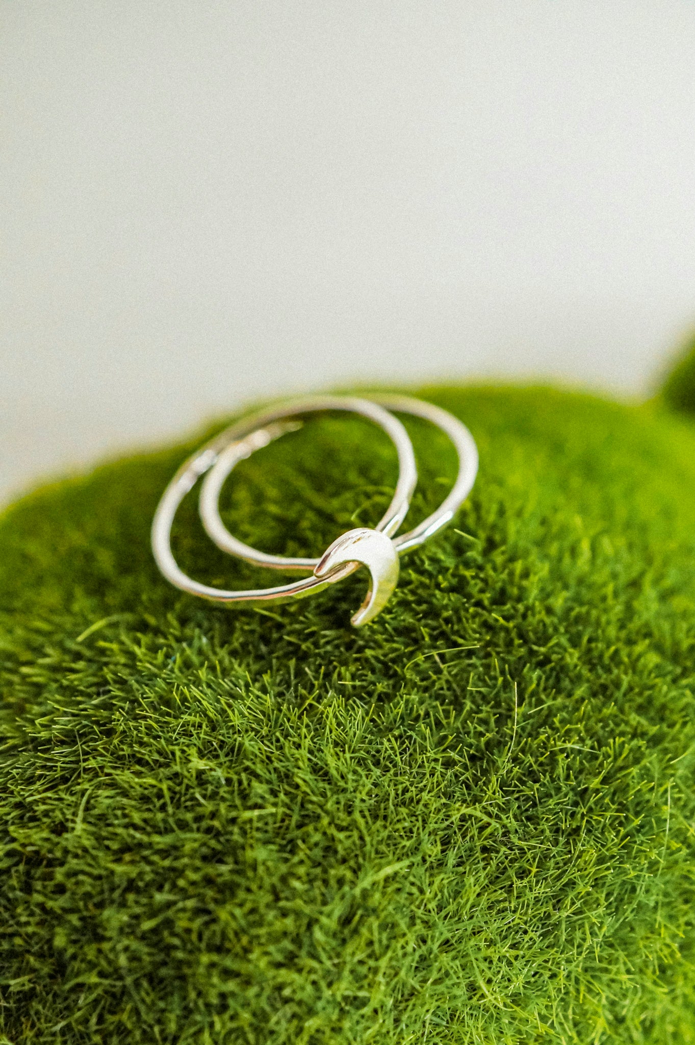 Moon Set of 2 Stacking Rings, Sterling Silver