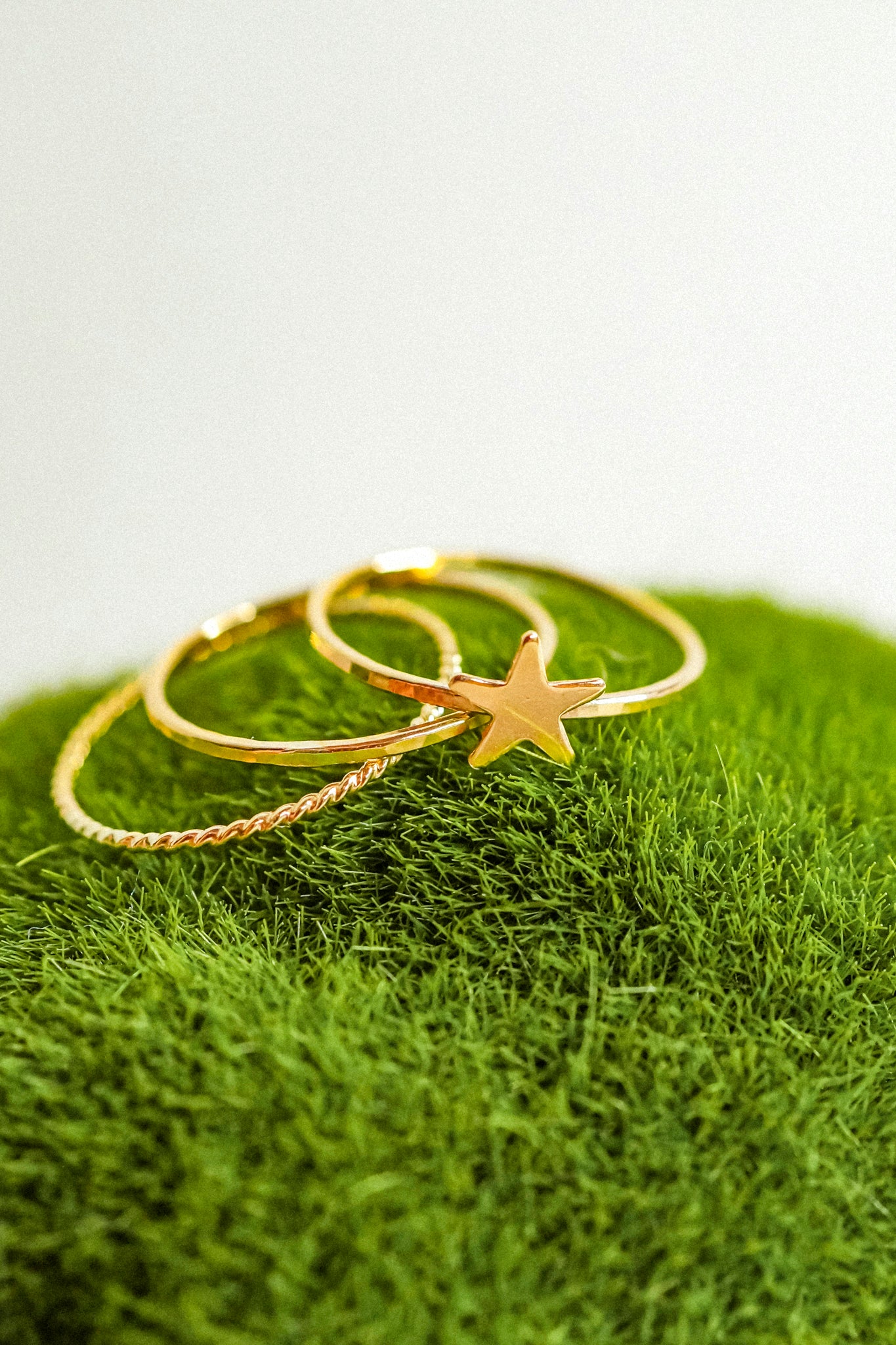 Star Set of 3 Stacking Rings, 14K Gold Fill