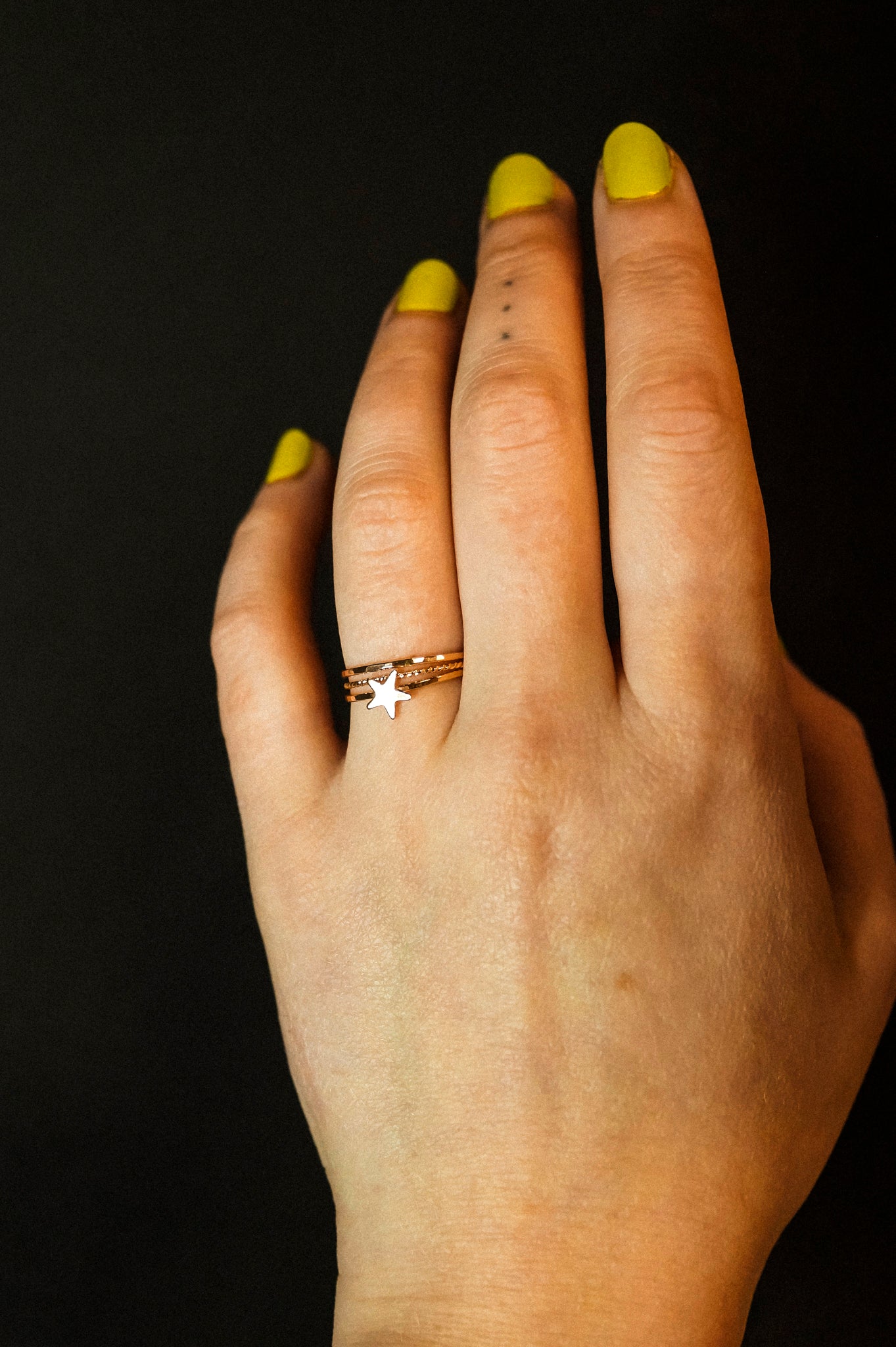 Star Set of 3 Stacking Rings, 14K Gold Fill