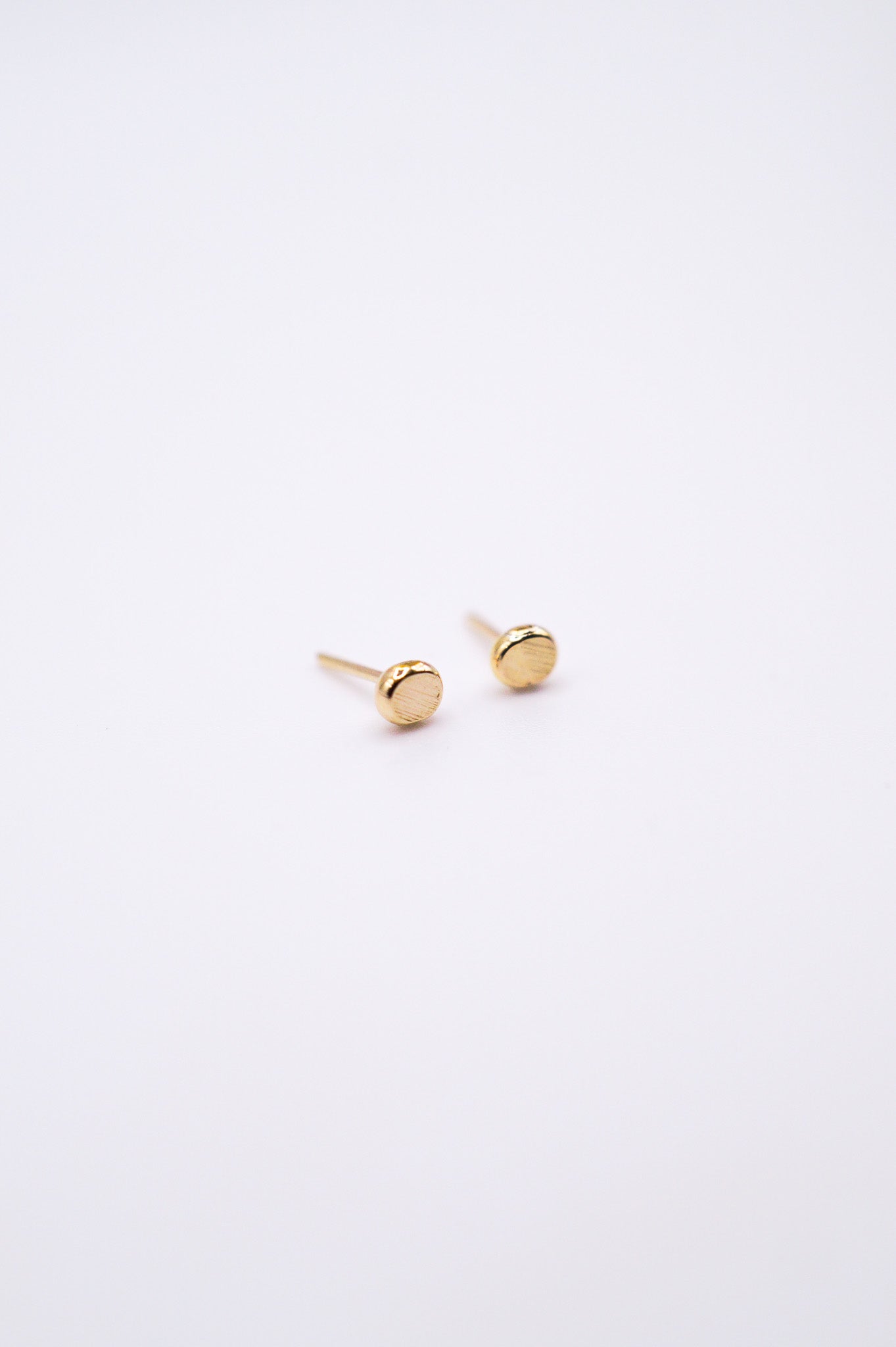 14K Solid Gold Bead Drop Earrings, Open Pounded store Bead Earrings, Modern Minimalist Threaders, Pair