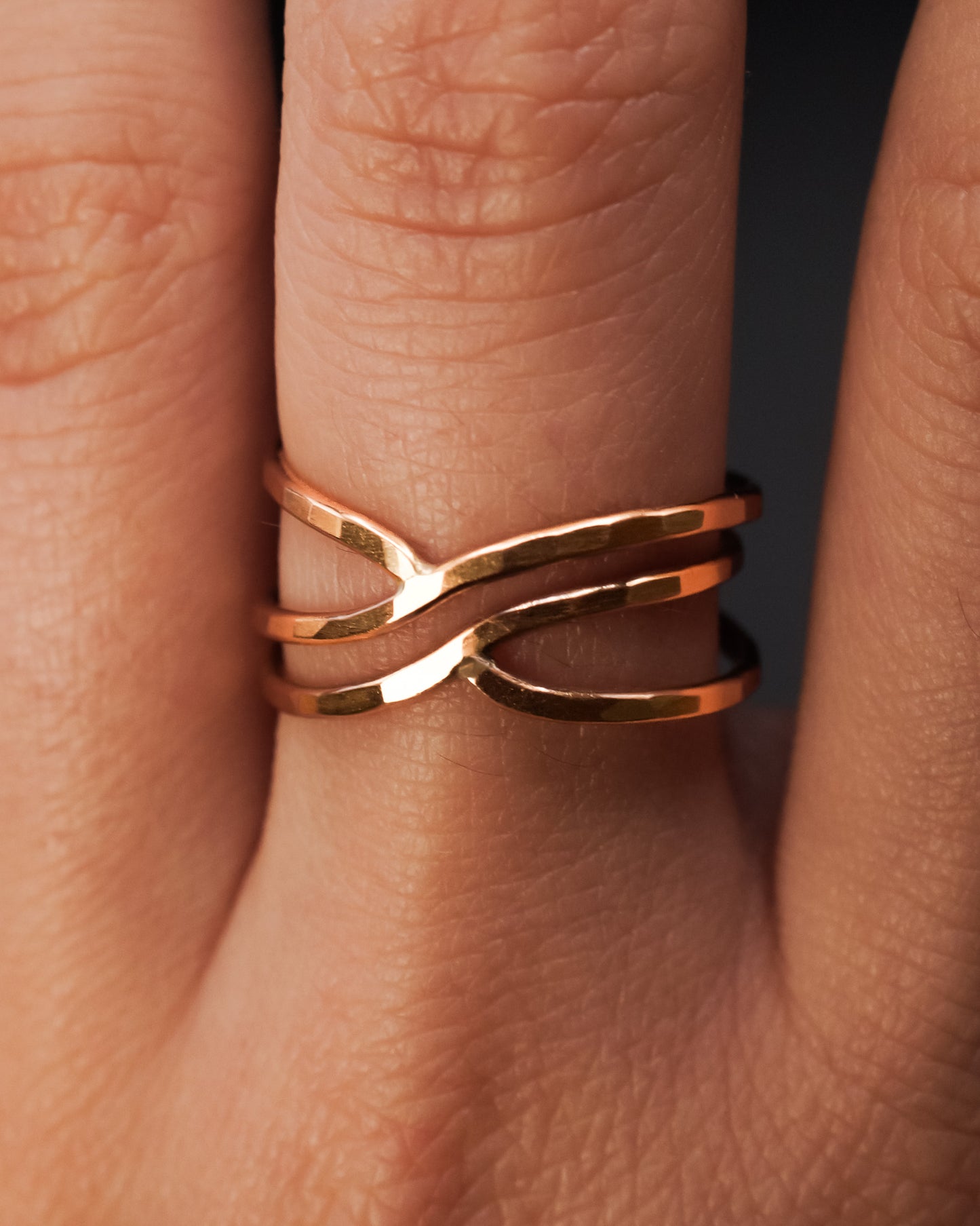 Small Curved Wraparound Ring, 14K Gold Fill