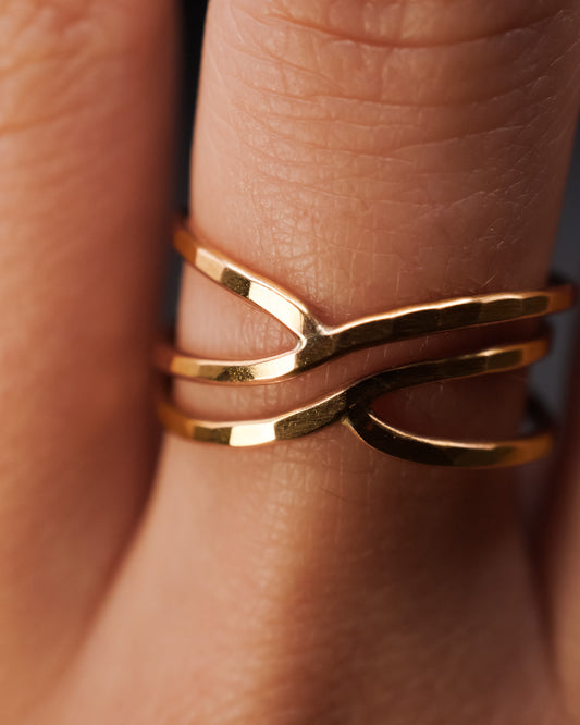 Small Curved Wraparound Ring, 14K Gold Fill