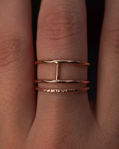 Sparkle Cage Set of 2 Stacking Rings, Gold Fill, Rose Gold Fill or Sterling Silver