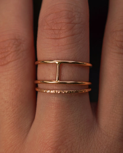 Sparkle Cage Set of 2 Stacking Rings, Gold Fill, Rose Gold Fill or Sterling Silver