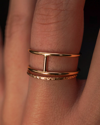 Sparkle Cage Set of 2 Stacking Rings, Gold Fill, Rose Gold Fill or Sterling Silver